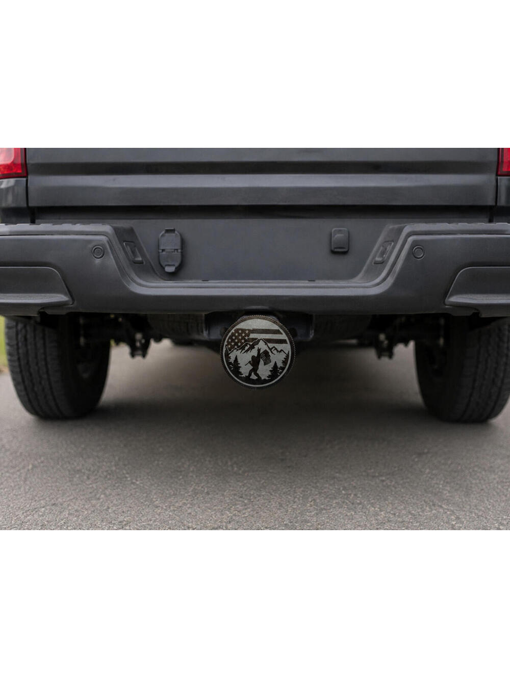 3D Printed Patrotic Bigfoot Tow Hitch Cover - Brown and Granite - PETG